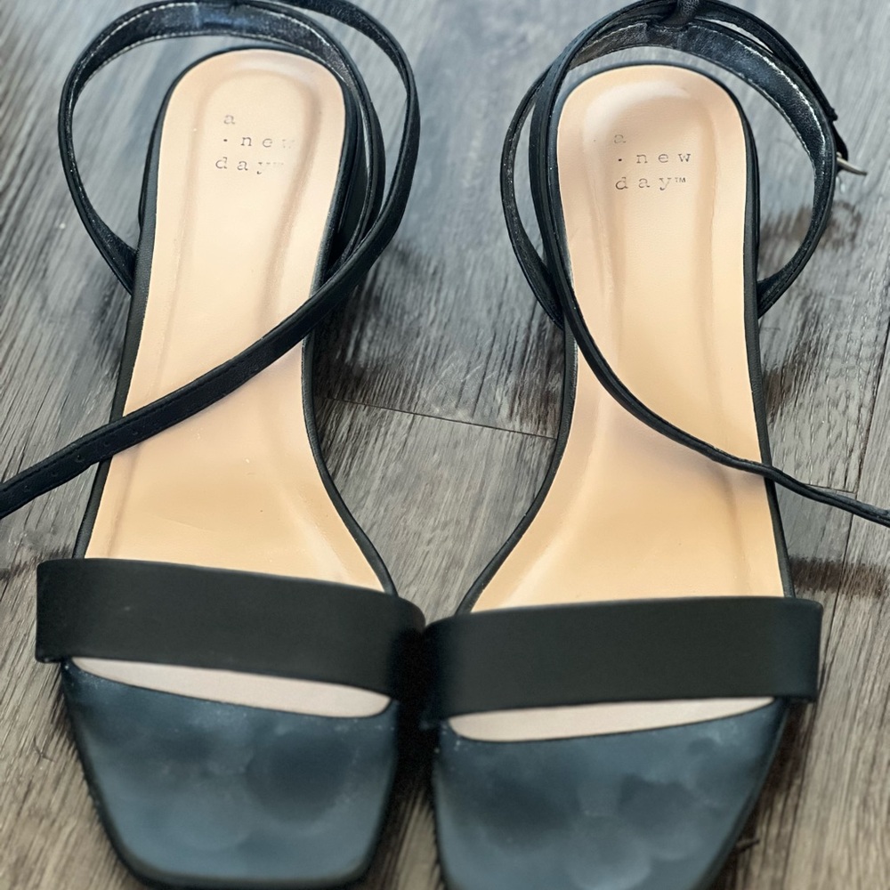 A New Day Black Strappy Heels